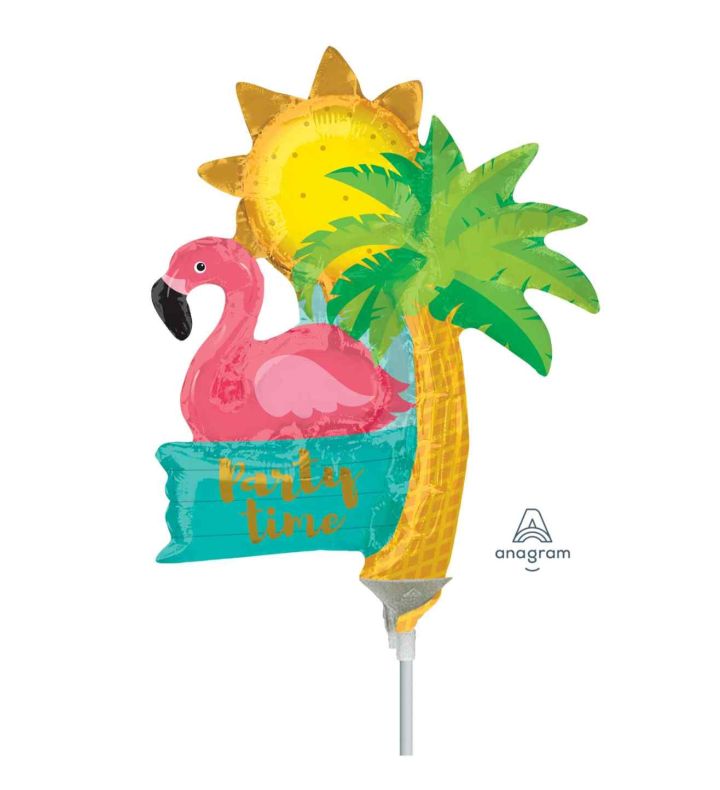 Mini Flamingo and Palm Tree Foil Balloon