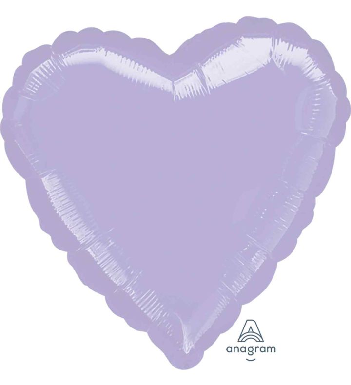 17" Pastel Lilac Heart Foil Balloon Anagram - Unpackaged
