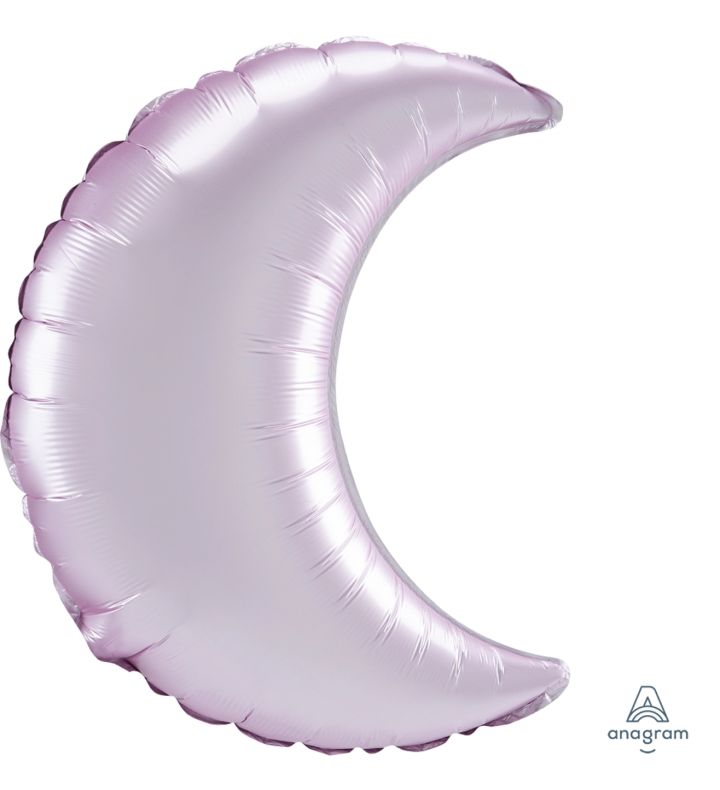 26" Pastel Pink Satin Luxe Crescent Foil Balloon