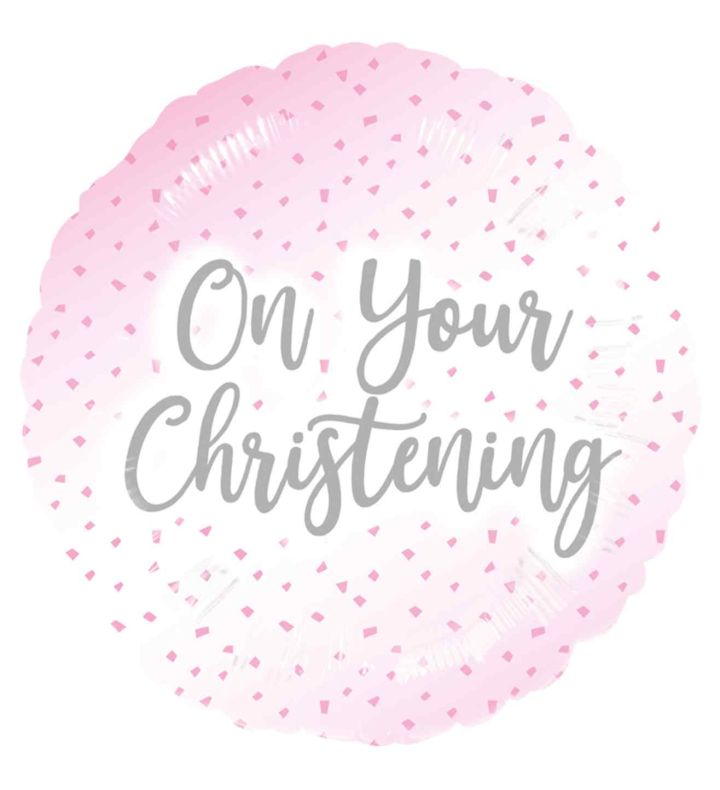 18" Pink Christening Foil Balloon