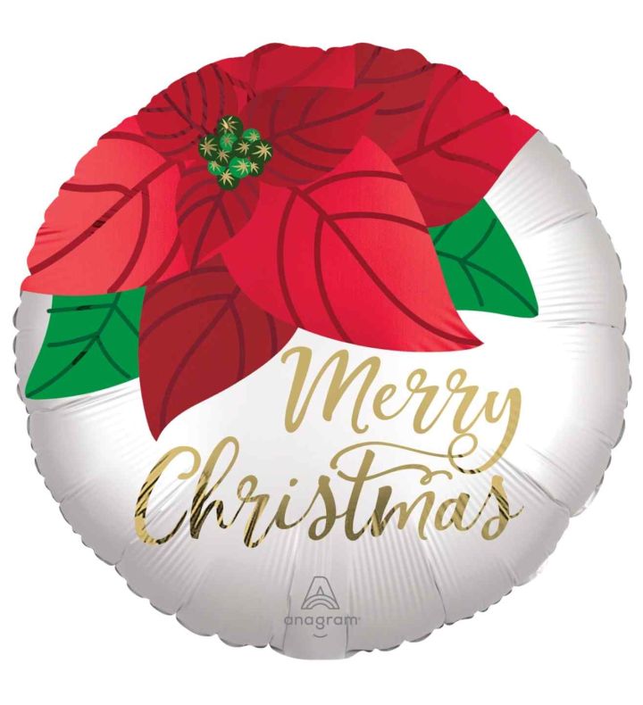 18" Poinsettia Foil Balloon
