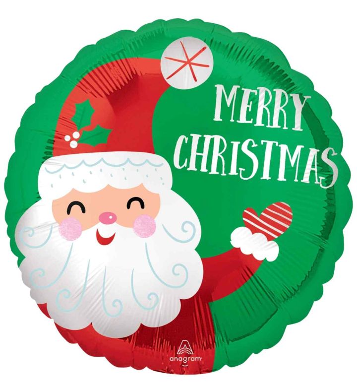 18" Smiley Santa Foil Balloon