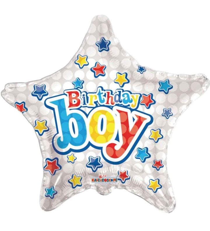 18" Birthday Boy Star Foil Balloon