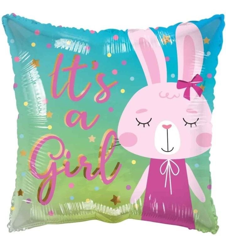 18" Its a Girl Bunny  Foil