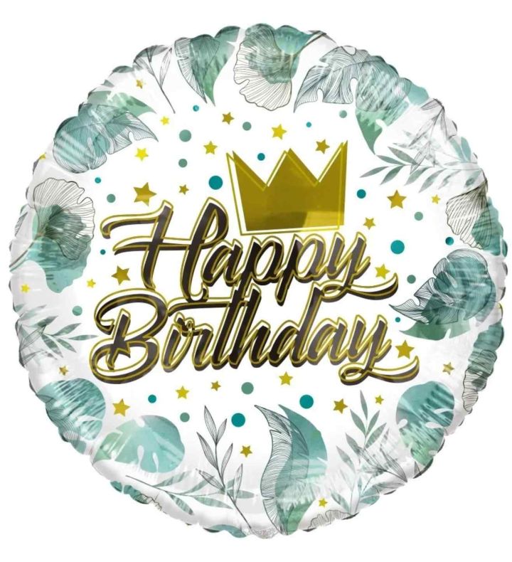 18" Kaleidoscope Birthday Crown & Leaves