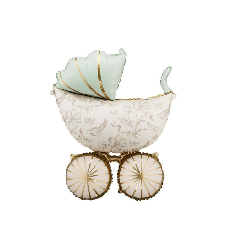 Baby Carriage Mint Green 67x96cm Foil Balloon
