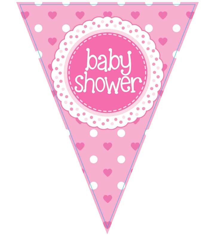3.9m Oaktree 'Baby Shower' Pink Bunting