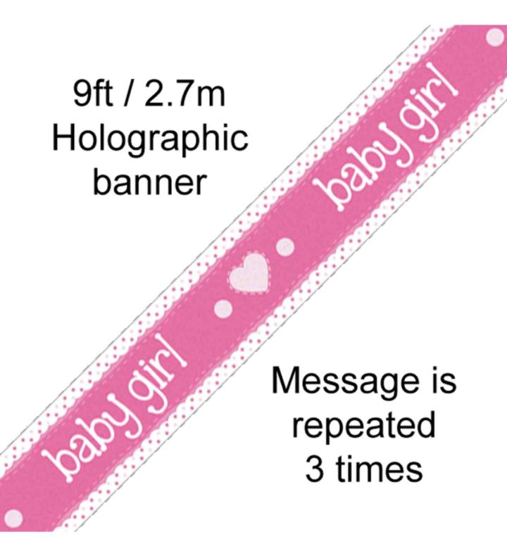 9ft Oaktree 'Baby Girl' Holo Banner