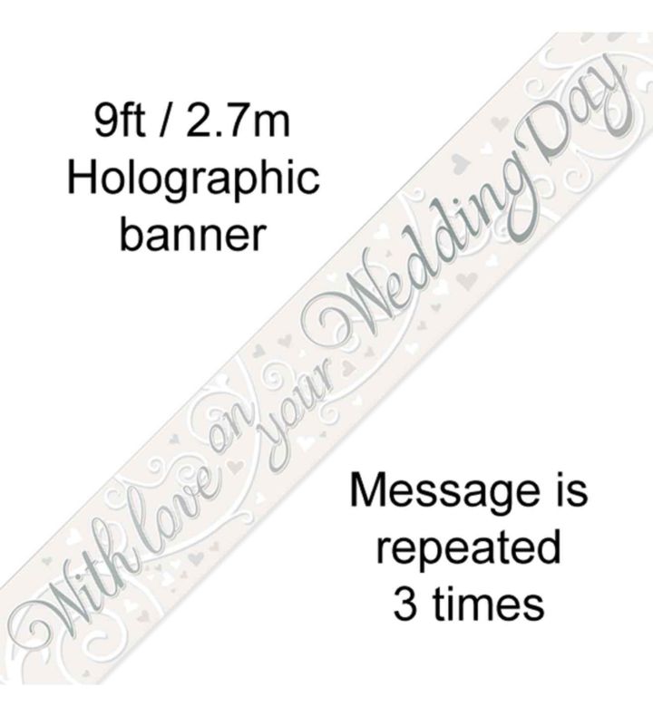 9ft Oaktree 'With Love On Your Wedding Day' Holo Banner