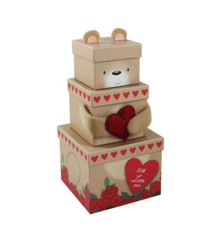 Bear With Heart Plush Box