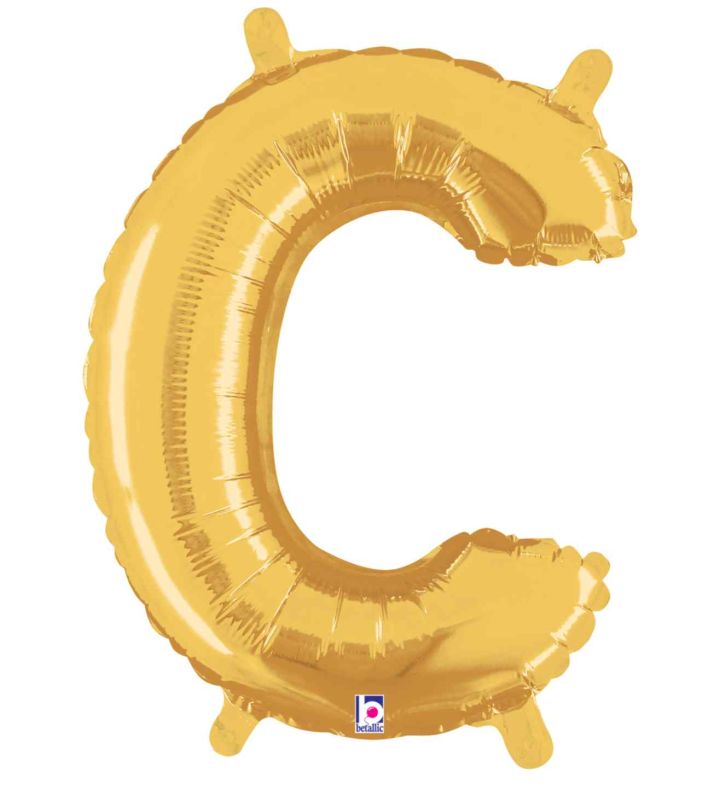 14" Gold Letter C Grabo Foil Balloon.