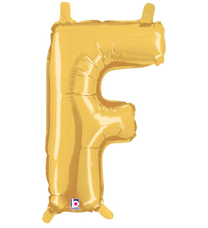 14" Gold Letter F Grabo Foil Balloon
