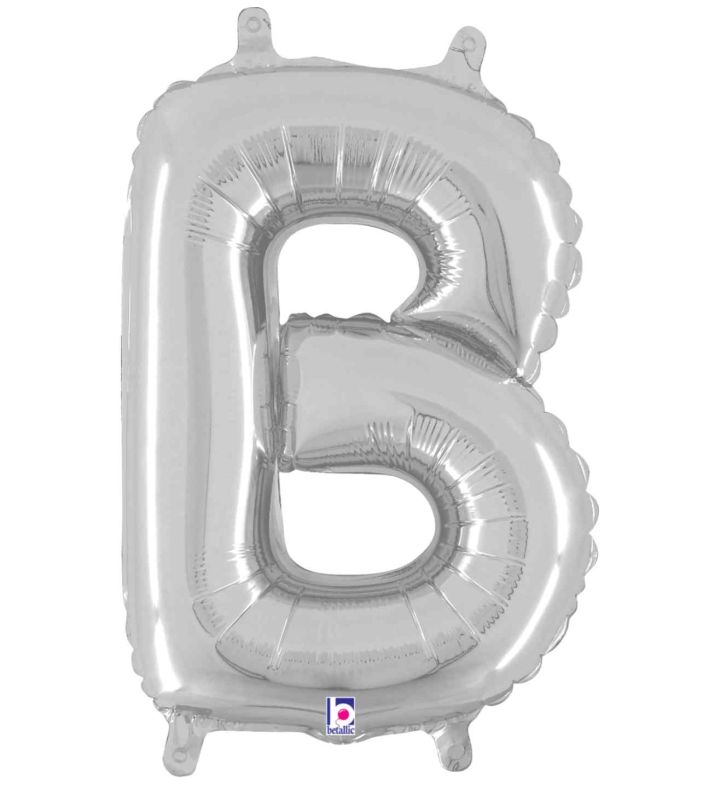 14" Silver Letter B Grabo Foil Balloon.