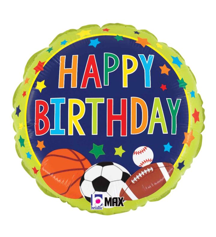 18" Betallic Multi-Sports Birthday Foil