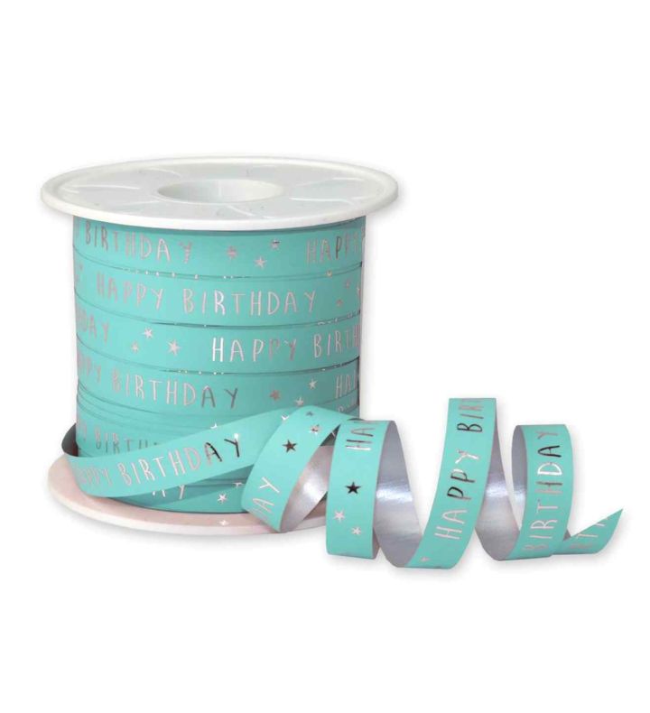 Birthday Neo Mint Ribbon 10mm x 100m