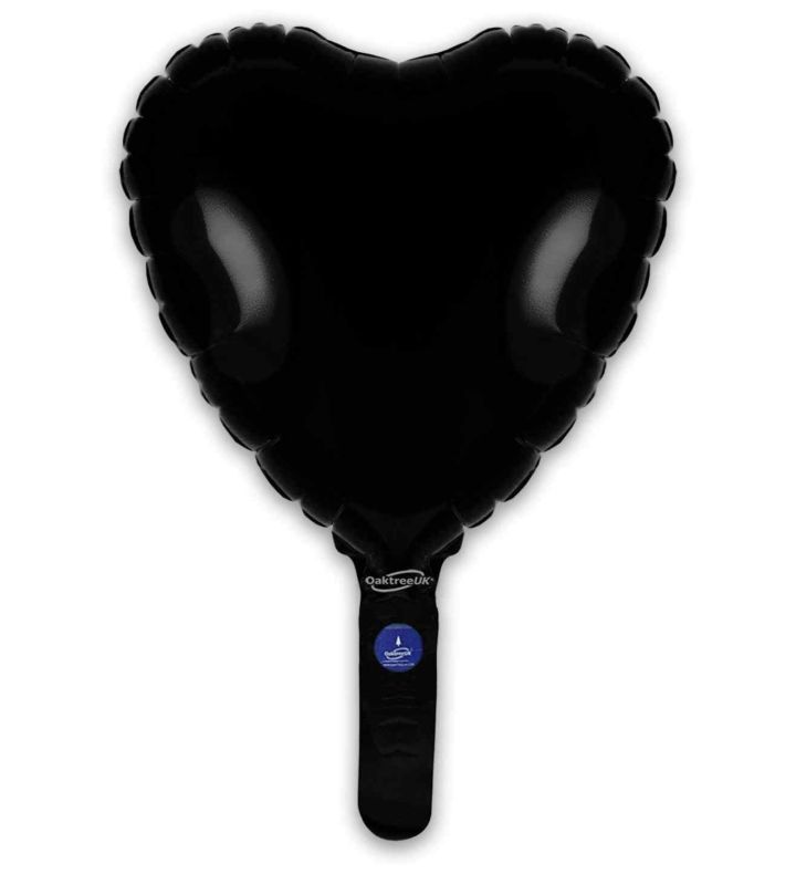 9" Oaktree Black Heart Foil 5pcs