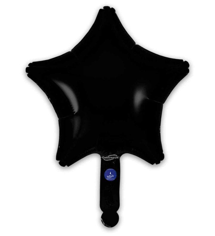 9" Oaktree Black Star Foil 5pcs