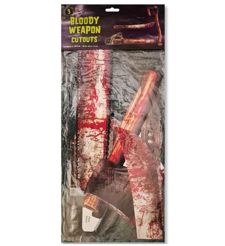 Bloody Weapon Halloween Cutouts