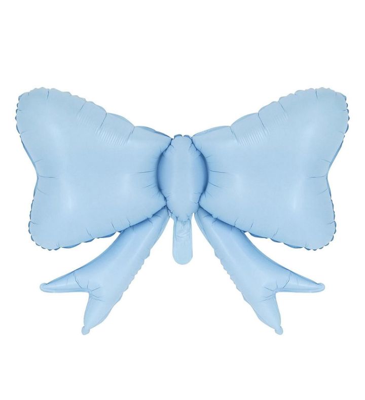 Blue Bow Matte Bamboo Party 50 x 80cm Foil Balloon