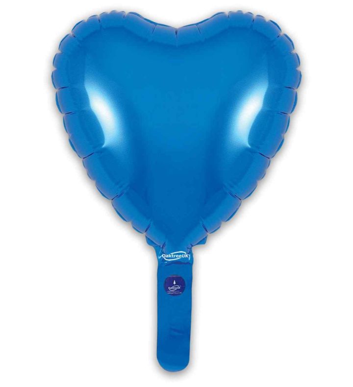9" Oaktree Blue Heart Foil 5pcs