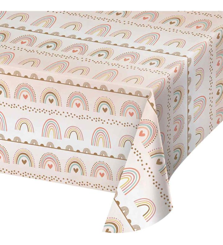 Boho Rainbow Paper Tablecover 54" x 102"