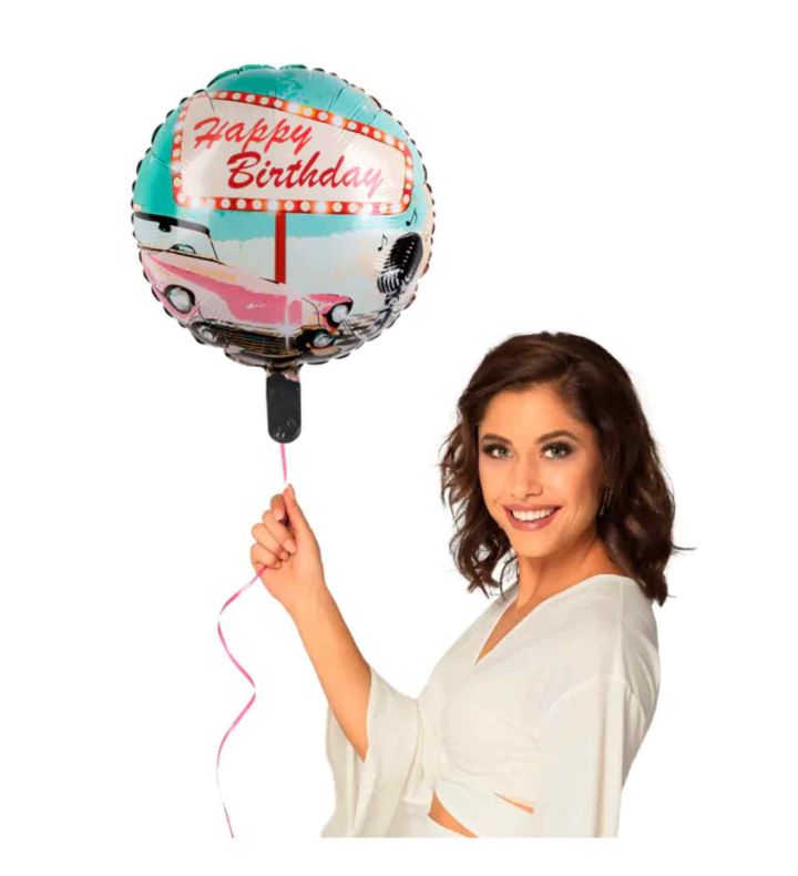 18" Rock 'n Roll Happy Birthday Foil Balloon