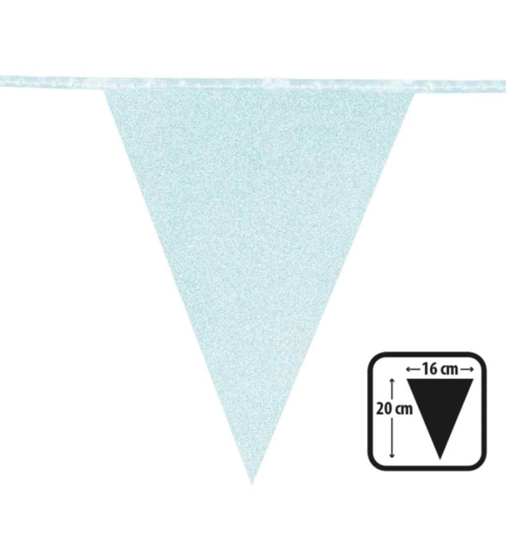 Glitter Bunting Light Blue 6m