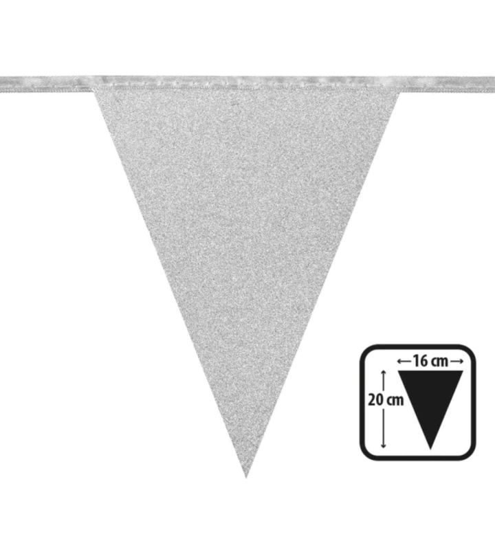 Glitter Bunting Silver 6m