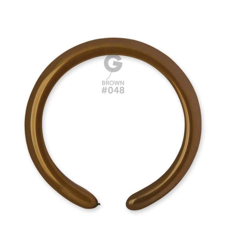 2" Gemar Brown 048 Modelling Latex Balloons 100ct