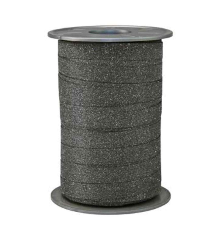 Poly Glitter Black Ribbon 10mm x 100m