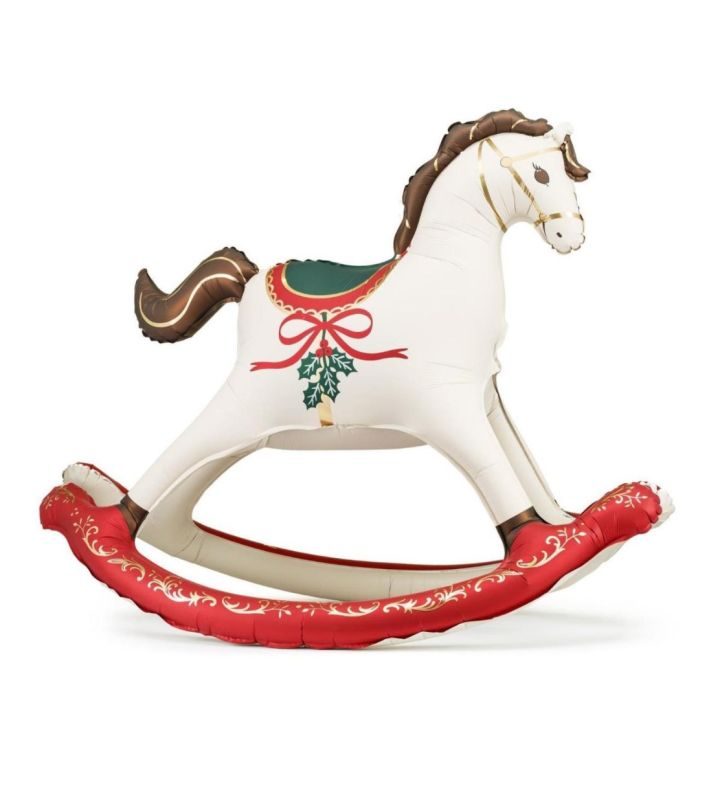 Christmas Rocking Horse 118cm x 104cm Foil Balloon