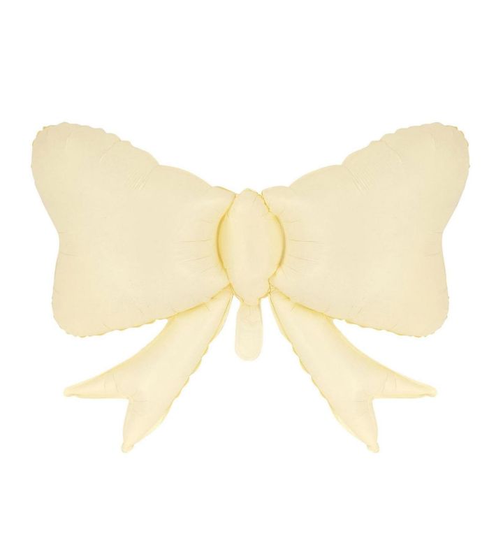 Cream Bow Matte Bamboo Party 50 x 80cm Foil Balloon