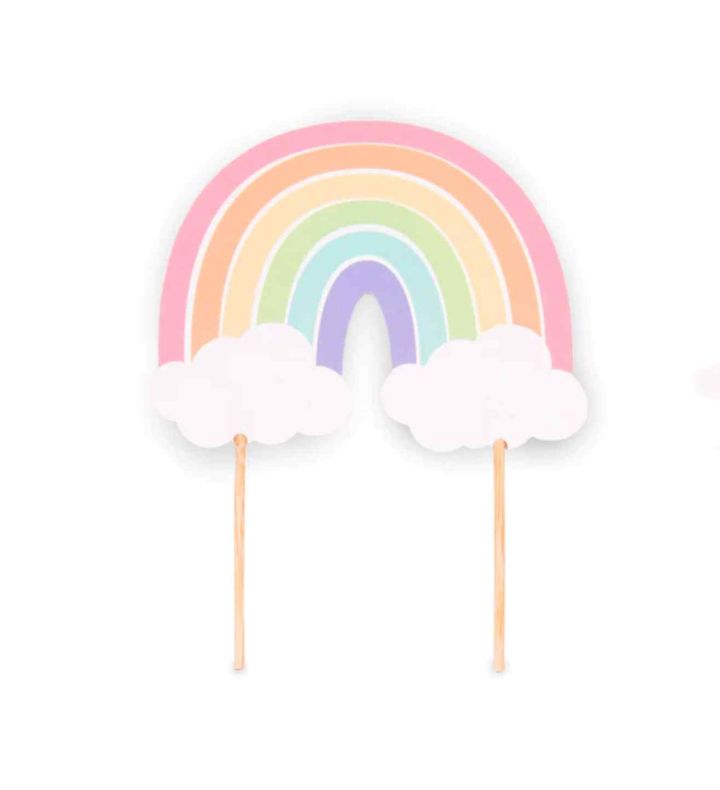 Pastel Rainbow Cake Topper