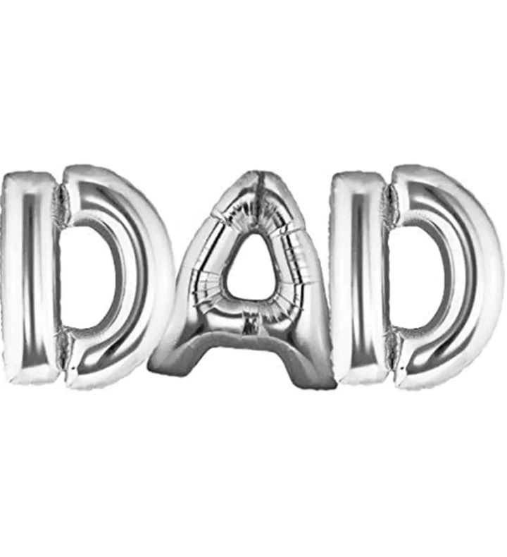 DAD Silver Foil Balloon 28" x 15"