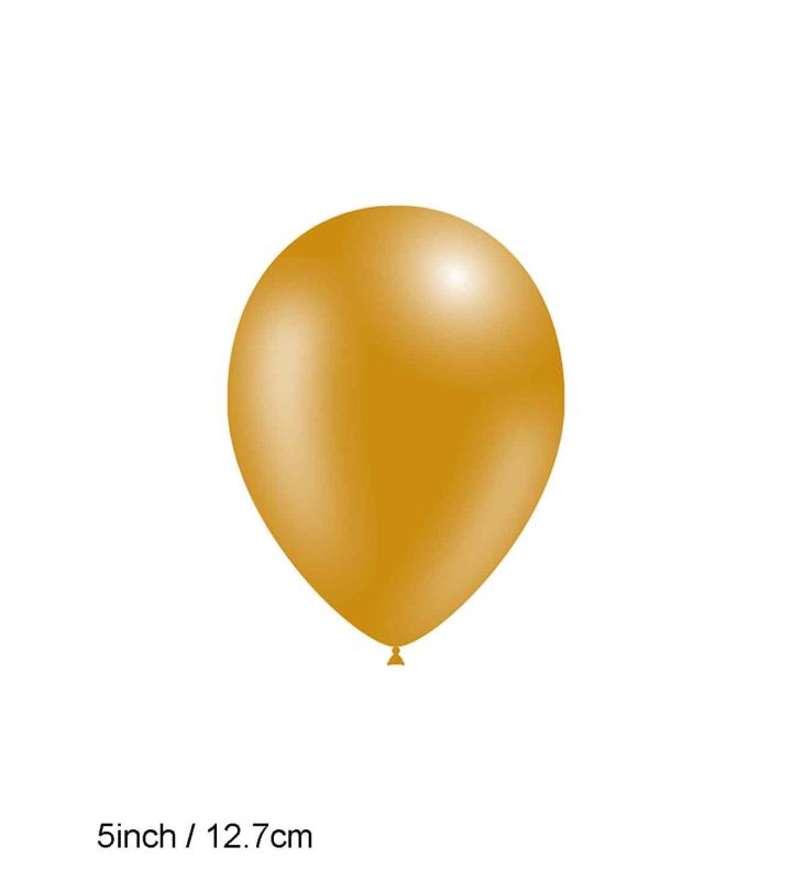 5" Decotex Metallic Gold 35 Latex Balloons 100ct