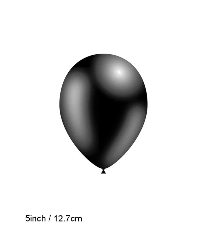 5" Decotex Fashion Solid Black 20 Latex Balloons 100ct