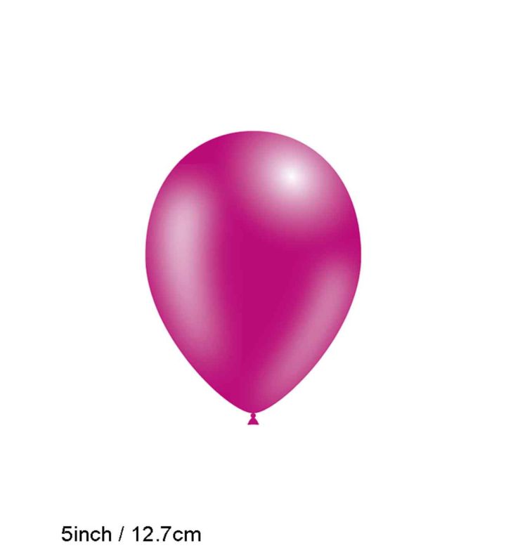 5" Decotex Fashion Solid Fuchsia 28 Latex Balloons 100ct