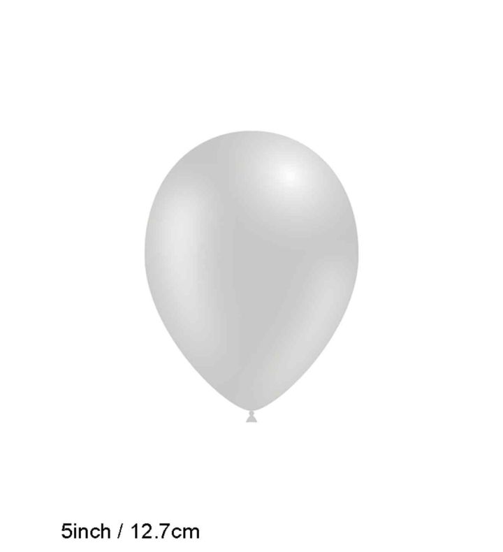 5" Decotex Fashion Solid Grey 81 Latex Balloons 100ct