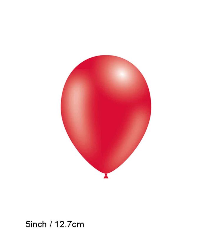 5" Decotex Fashion Solid Red 16 Latex Balloons 100ct