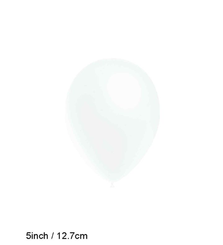 5" Decotex Fashion Solid White 01 Latex Balloons 100ct