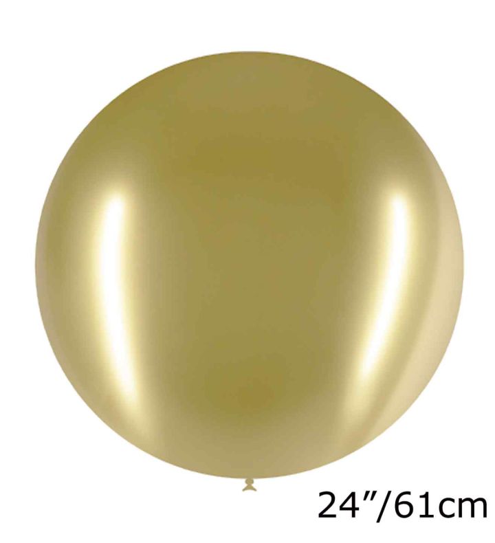24" Decotex Chromium Gold 35 Latex Balloons 3ct