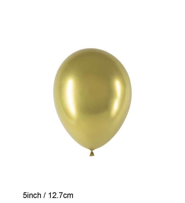 5" Decotex Chromium Gold 35 Latex Balloons 50ct