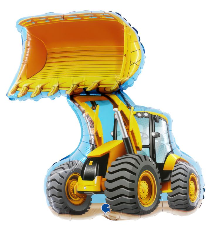 32" Bulldozer Yellow Digger Foil Balloon