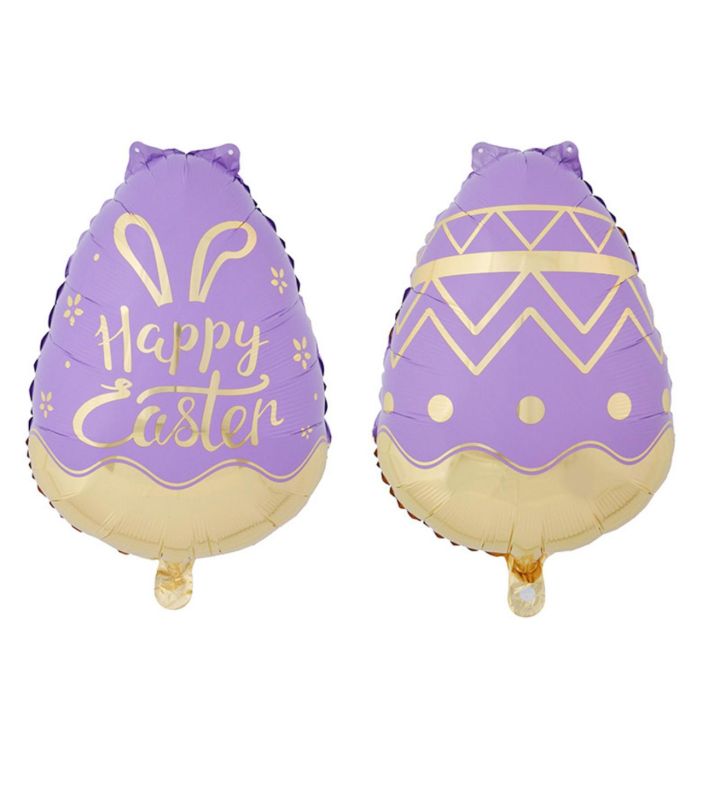 Easter Egg Purple/Gold Bamboo Party 39 x 54cm Foil Balloon