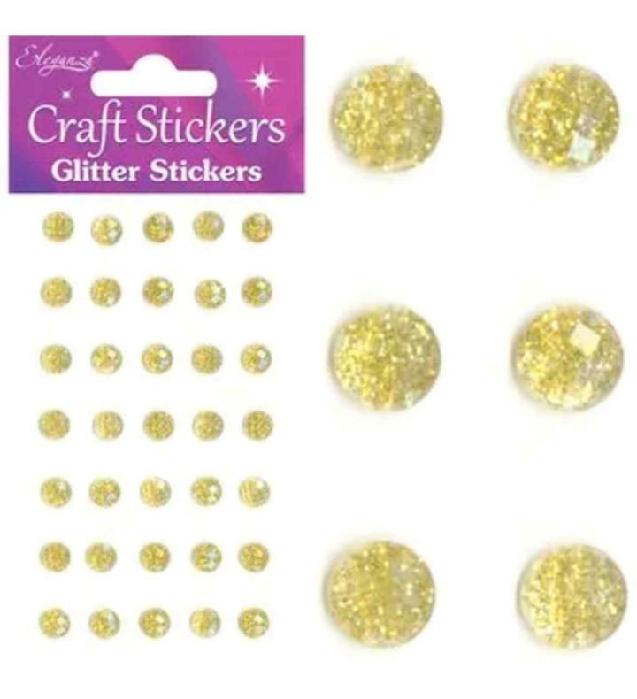 Eleganza Stickers Sparkle Gem Dots 8mm x 45pcs Gold
