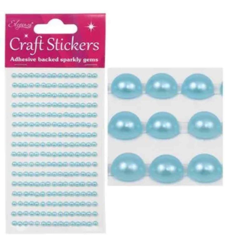 Eleganza Craft Stickers 4mm x 240 Pearls Blue No.25