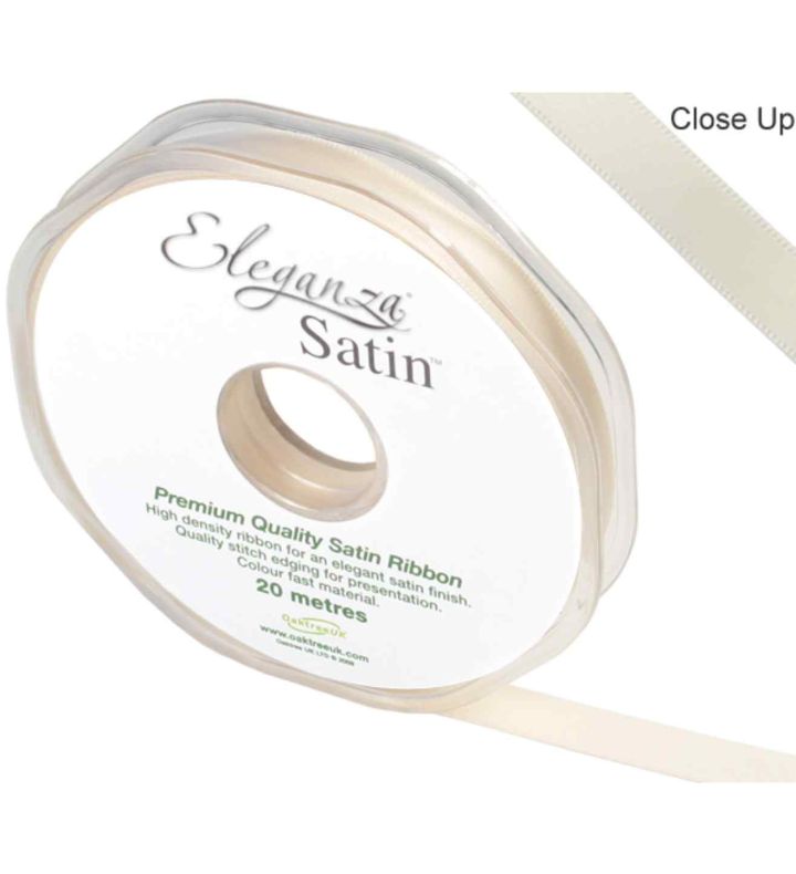 Eleganza Satin Double Faced Cream 10mm x 20m
