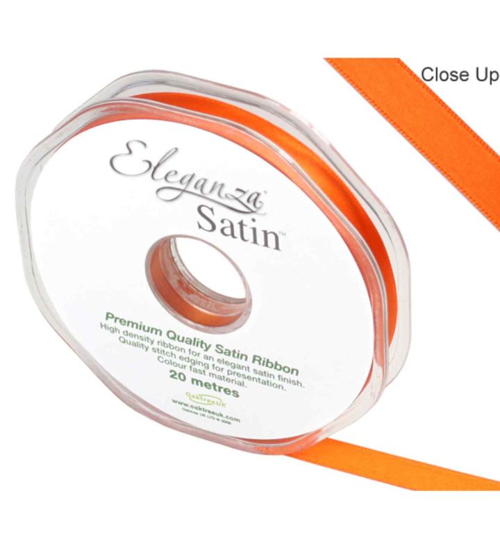 Eleganza Satin Double Faced Orange 10mm x 20m