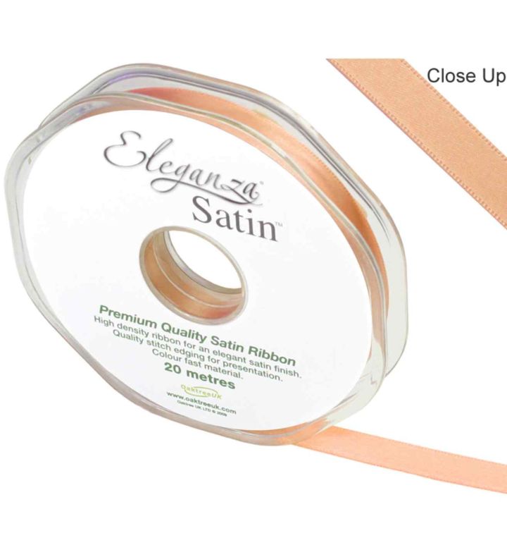 Eleganza Satin Double Faced Peach 10mm x 20m