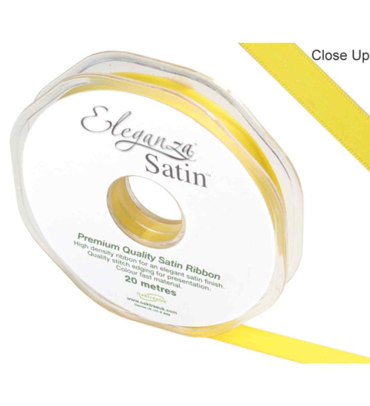 Eleganza Satin Double Faced Yellow 10mm x 20m